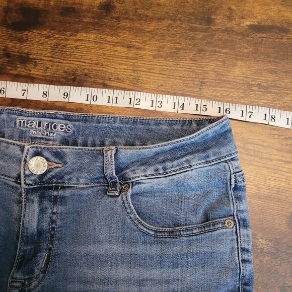 Maurices Jeans 14 XLong Mid Rise Skinny Medium Light Wash Stretch Denim - Picture 6 of 10